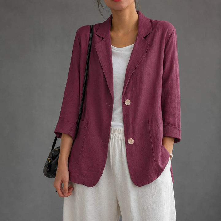 Vera | Women's Cotton Relaxed Single-Button Blazer