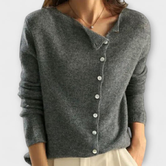 Isabelle - Maglione base con maniche lunghe e bottoni