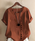 Kelly | Unifarbenes Kurzarm-Bluse mit Rundhalsausschnitt 2