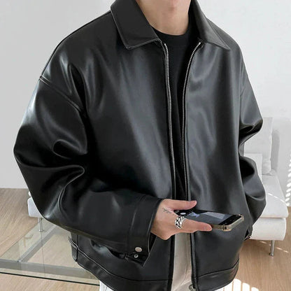 Kevin Kunstlederjacke | Herren Herbst Oversize Jacke