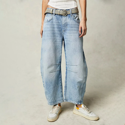 Damen High Waist Freizeithose mit schmal zulaufendem Bein | Knopfverschluss