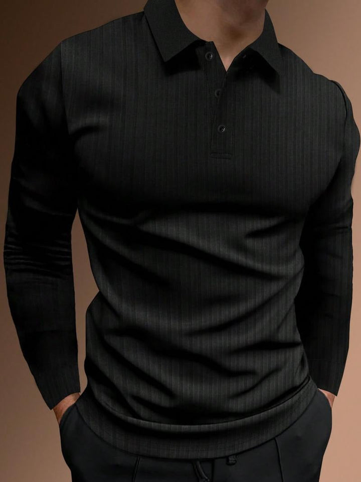 Langärmliges Muscle Fit Polo 