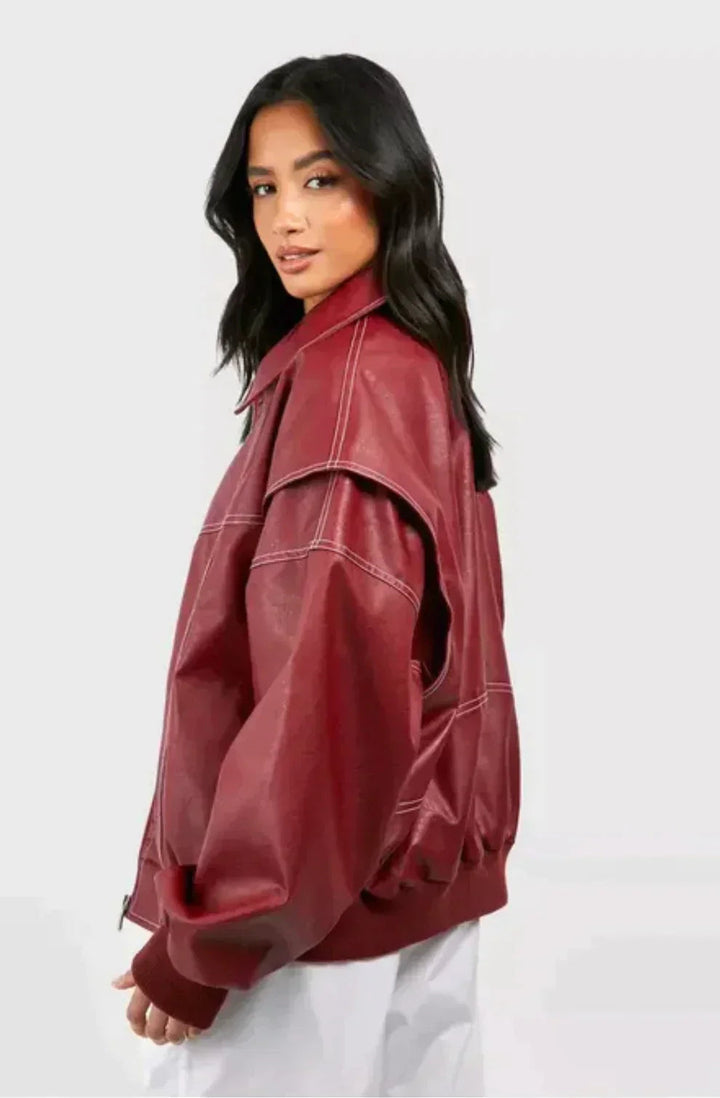 Lily | Oversize-Kunstlederjacke für Damen