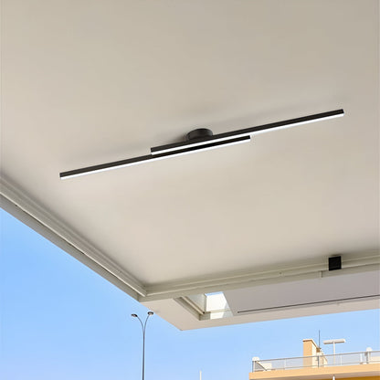 Lineare LED-Deckenleuchte – eine moderne, schlanke Balkenleuchte zur Deckeneinbaumontage für Wohnzimmer, Küche oder Flur 3