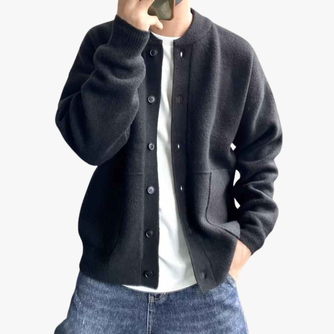 Logan – Herbstlicher Woll-Mix-Cardigan für Herren