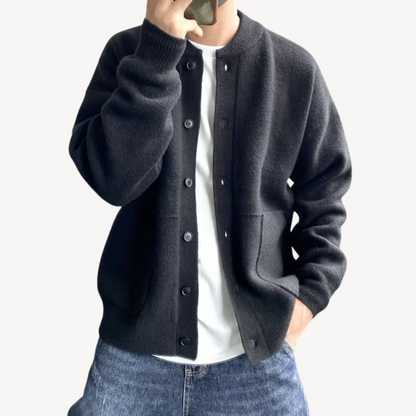 Logan – Herbstlicher Woll-Mix-Cardigan für Herren