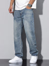 Luis | Lässige verwaschene Herrenjeans mit geradem Bein