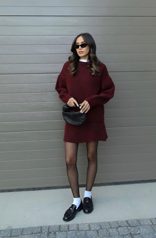 Mary | Luxus-Strickset – Pullover + Rock