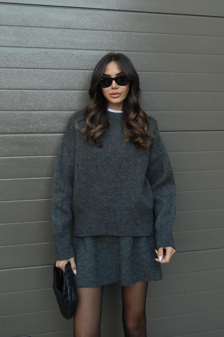 Mary | Luxus-Strickset – Pullover + Rock