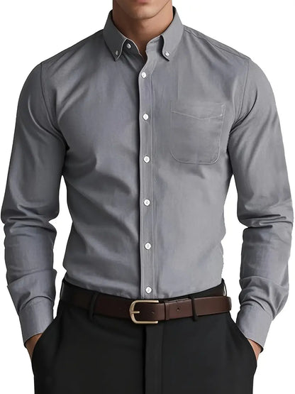 Herren Hemd mit langen Ärmeln schmaler Passform und Knopfverschluss | Formal Wear