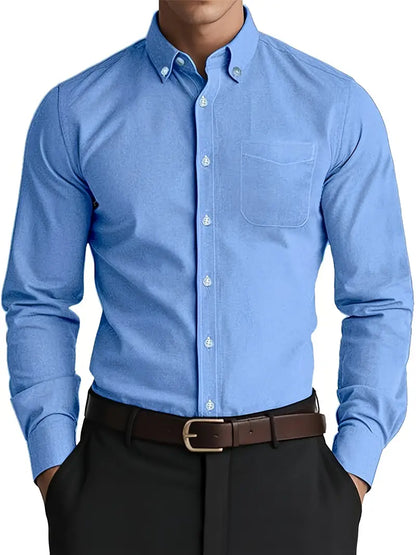 Herren Hemd mit langen Ärmeln schmaler Passform und Knopfverschluss | Formal Wear