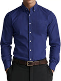 Herren Hemd mit langen Ärmeln schmaler Passform und Knopfverschluss | Formal Wear