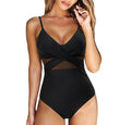 Annika | Damen Schwarzer Push-up-Badeanzug