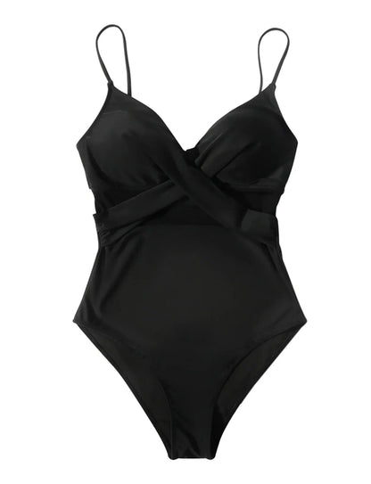 Annika | Costum de baie negru push-up pentru femei