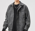 Herren Langarm Kragen Reißverschluss Jacke | Lange Passform