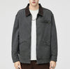 Herren Langarm Kragen Reißverschluss Taschen Jacke | Streetwear