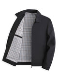 Herren Langarm Kragen Reißverschluss Jacke | Formal
