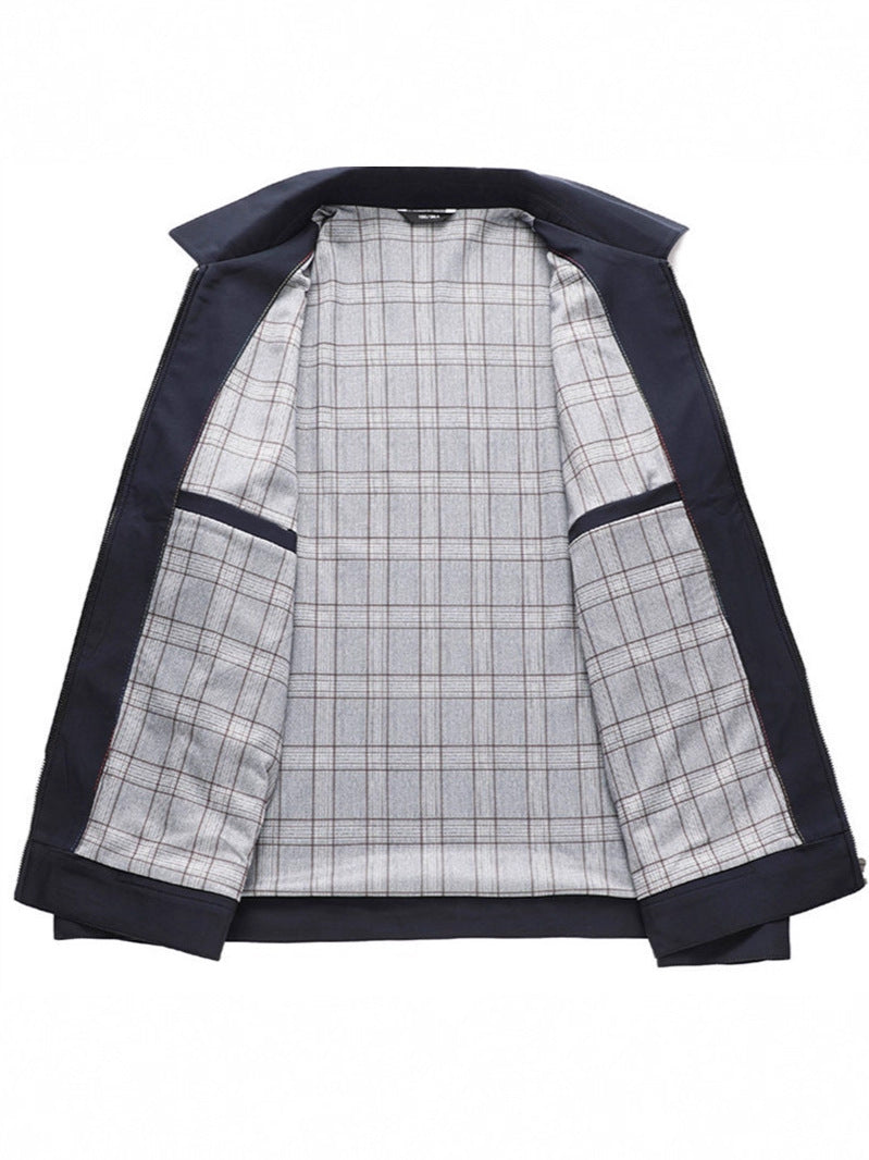 Herren Langarm Kragen Reißverschluss Jacke | Formal
