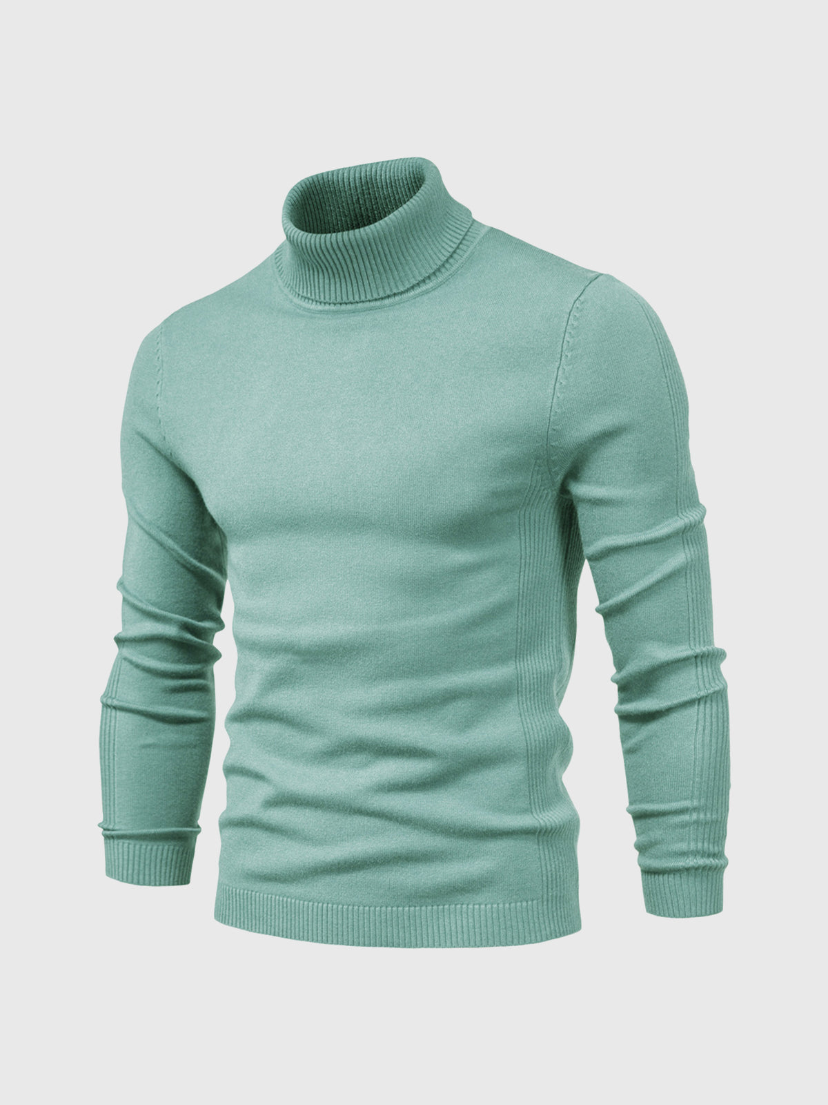 Pull homme à manches longues col montant | Coupe ajustée