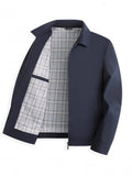 Herren Langarm Kragen Reißverschluss Jacke | Formal