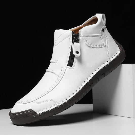 Herren Schuhe Slip-On Reißverschluss Freizeitschuhe | Flach