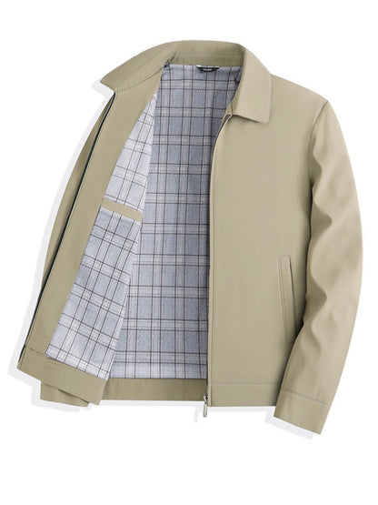 Herren Langarm Kragen Reißverschluss Jacke | Formal