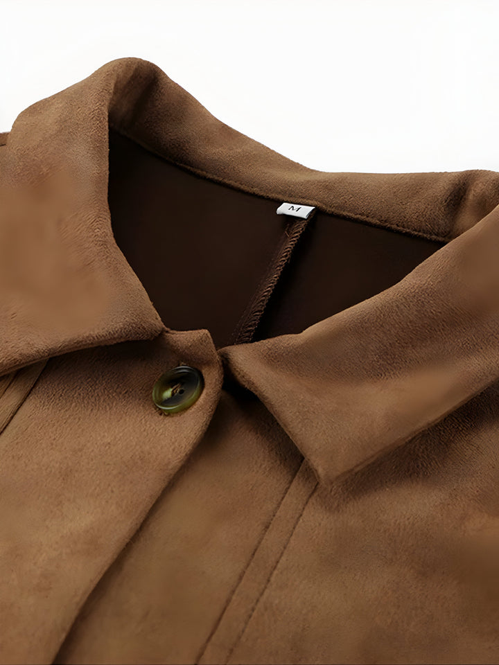 Oversize-Jacke mit Knopfleiste für Damen – Mittellanger Mantel mit lockerer Passform für Frühling und Herbst
