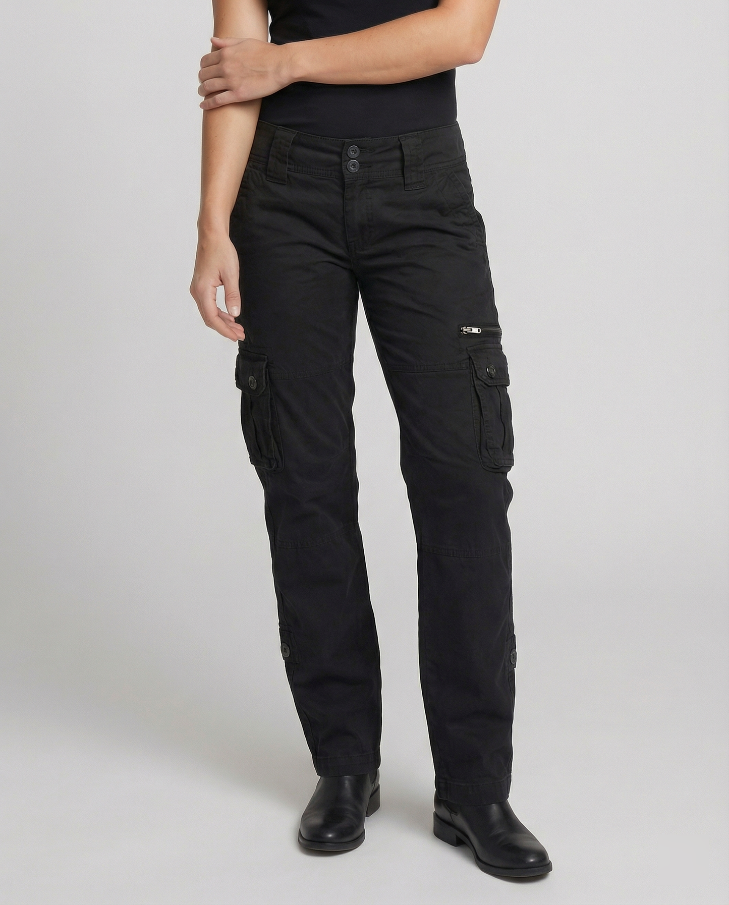 Damen Schmale Passform Cargo Hose | Mehrtaschen Design