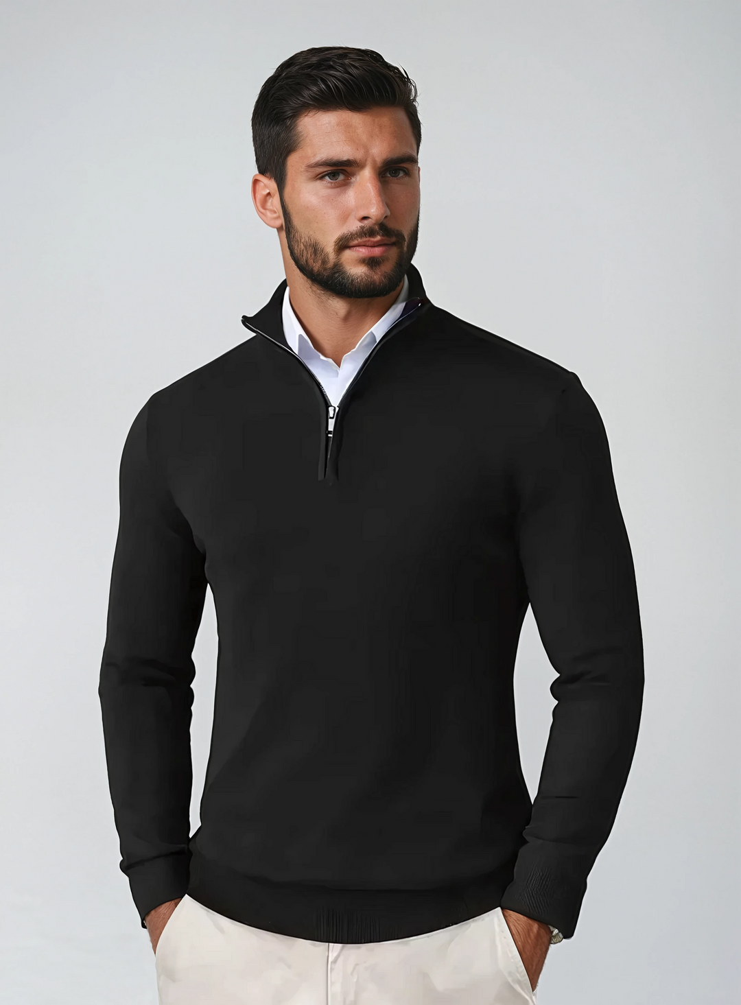 Premium | Herren-Pullover mit Reißverschluss