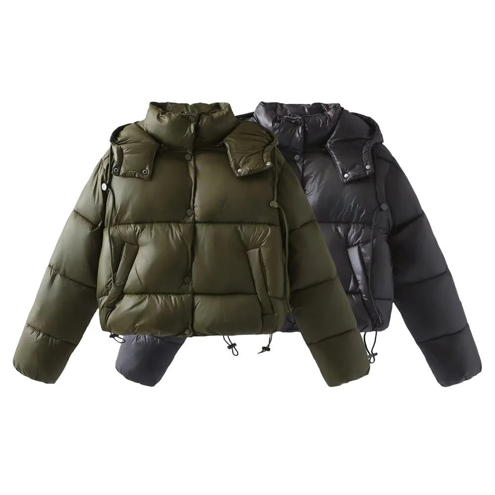 Pufferjacke für Damen | Saisonaler Kapuzenlook 1