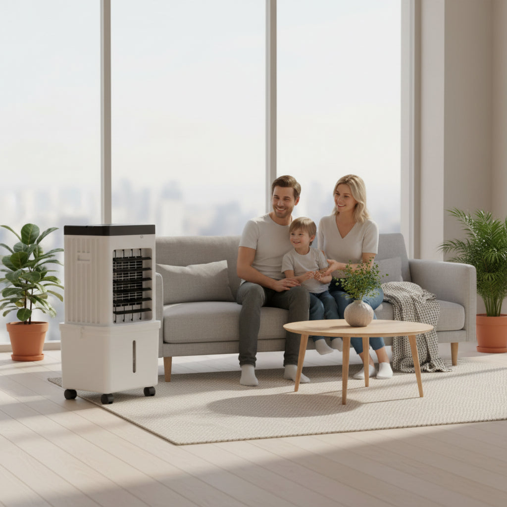 Raffreddatore d'aria mobile 3-in-1 con ruote e serbatoio d'acqua