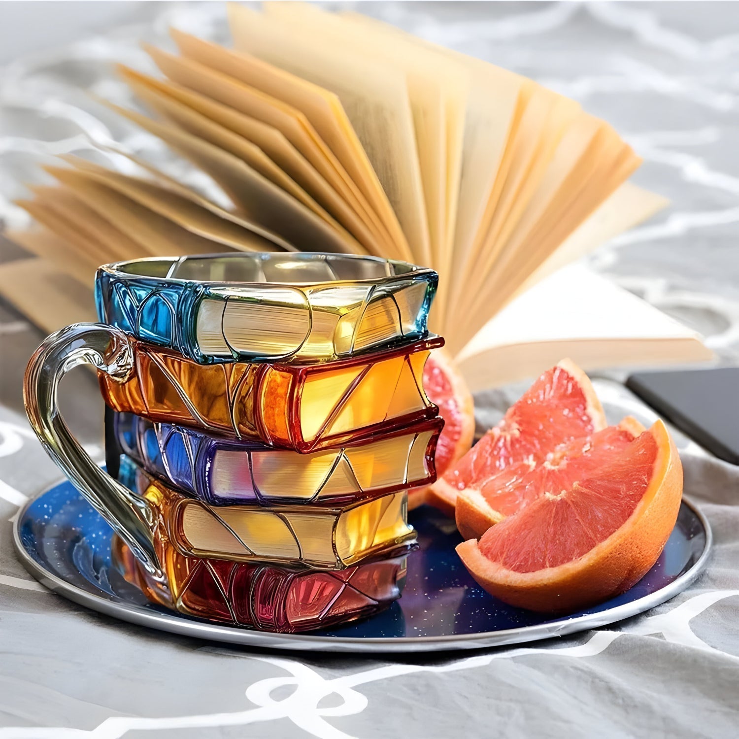 Resin-Becher Buntes 3D Buch Design 5