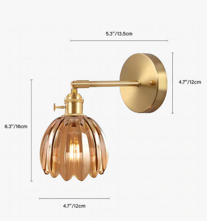 Retro-Wandleuchte | Tulpenförmiges Glasdesign | Elegante Beleuchtung 