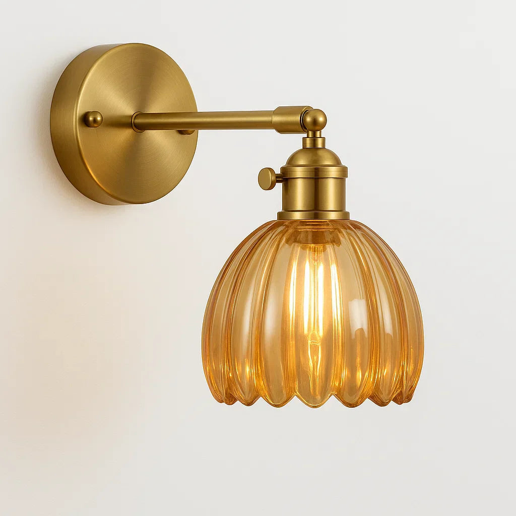 Retro-Wandleuchte | Tulpenförmiges Glasdesign | Elegante Beleuchtung 
