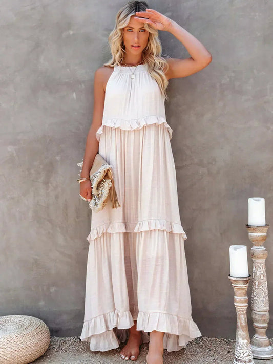 Robyn – Maxikleid mit Neckholder und Rüschen 0