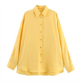 Damen Knopf Hemd Kragen Langarm | Oversize