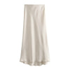 Damen High Waist Ausgestellter A Linien Rock Einfarbig | Midi