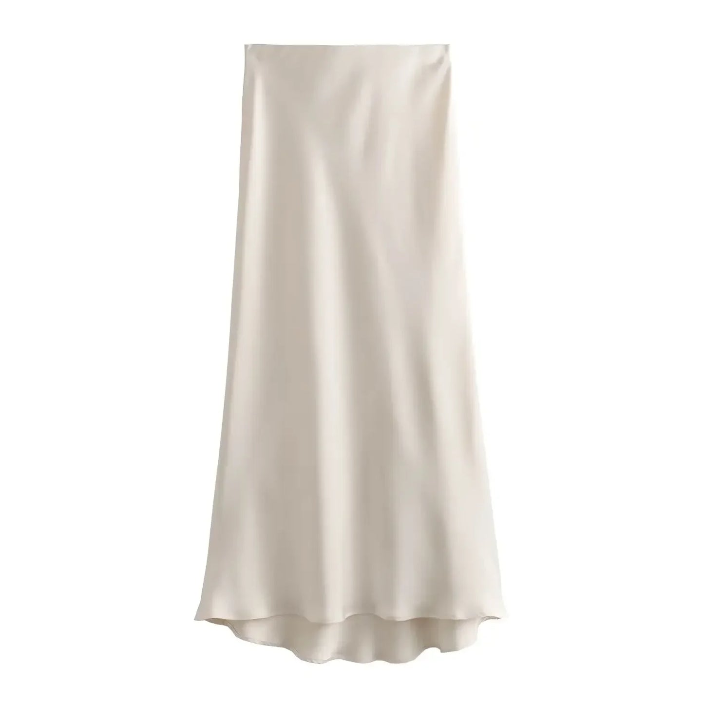 Damen High Waist Ausgestellter A Linien Rock Einfarbig | Midi
