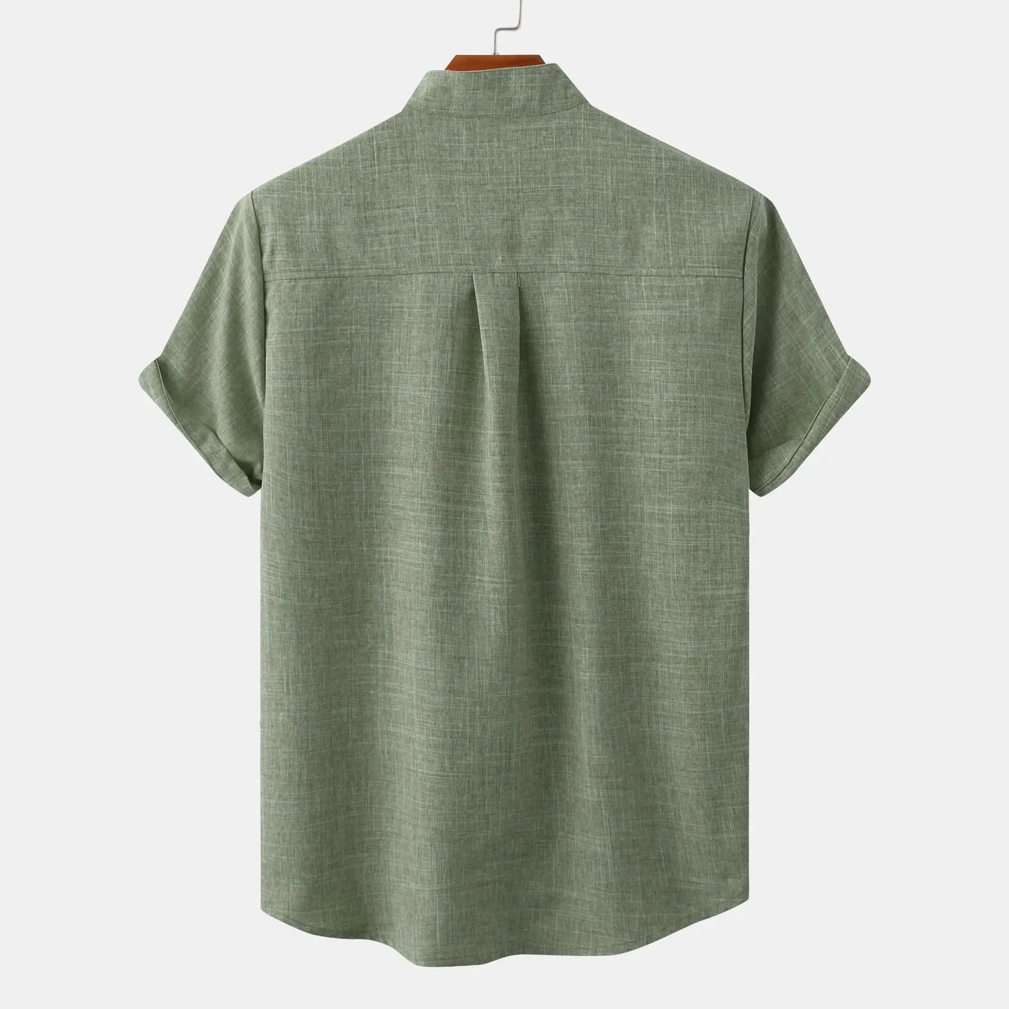Herren Kurzarm Hemd Mit Stehkragen | Smart Casual Stil
