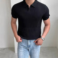 Herren Kurzarm Polo Shirt mit Kragen Strukturmuster | Strukturiert
