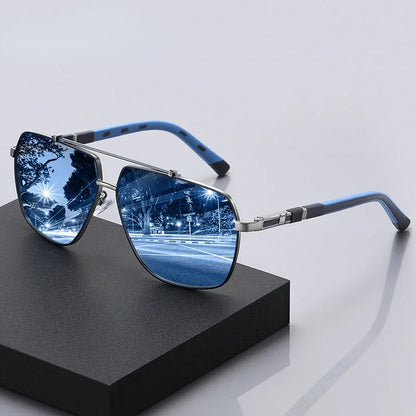 Herren Sonnenbrille mit eckigem Rahmen und polarisierten Gläsern | Modern Style