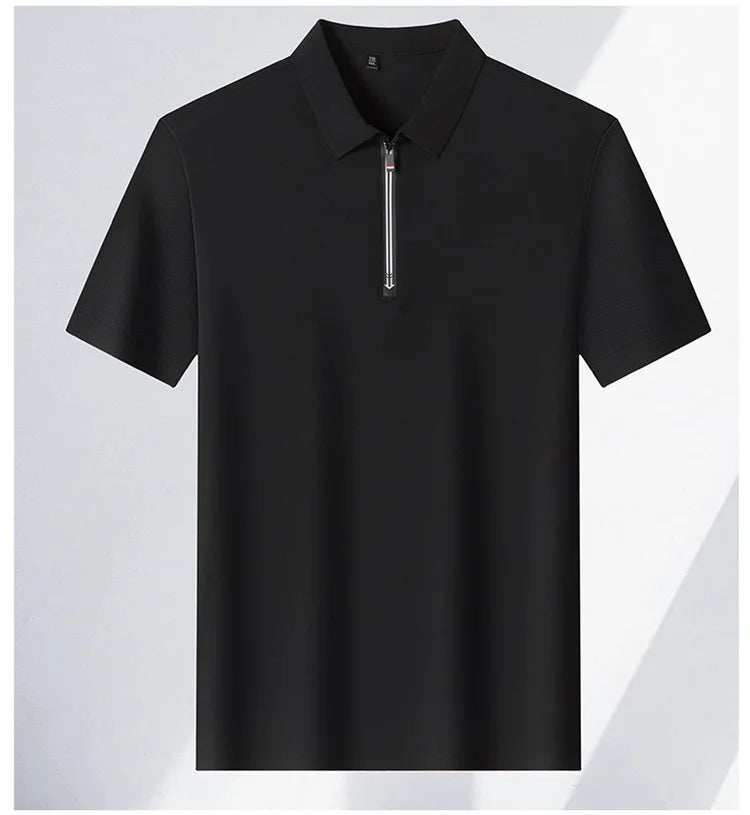 Herren Kurzarm Polo Shirt mit Half Zip | Freizeit