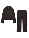 Damen zweiteiliges Set mit kurzer Jacke und Hose mit geradem Bein | Abgestimmter Stil