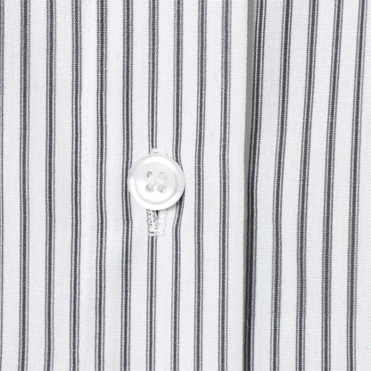 Damen Langarm Hemd mit Knopfleiste Bindekragen vertikale Streifen | Freizeit