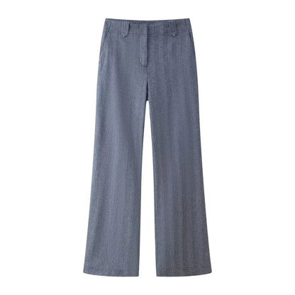 Dámská souprava kalhot | Dvoudílný outfit s bundou na zip | Vysoký pas a široké nohavice | Elegantní volnočasový vzhled