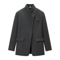 Damen Blazer Jacke Langarm Stehkragen Blazer Jacke | Casual