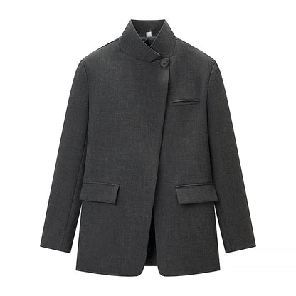 Damen Blazer Jacke Langarm Stehkragen Blazer Jacke | Casual