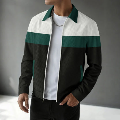 Herren Langarm Jacke mit Kragen Reißverschluss | Minimalistisch