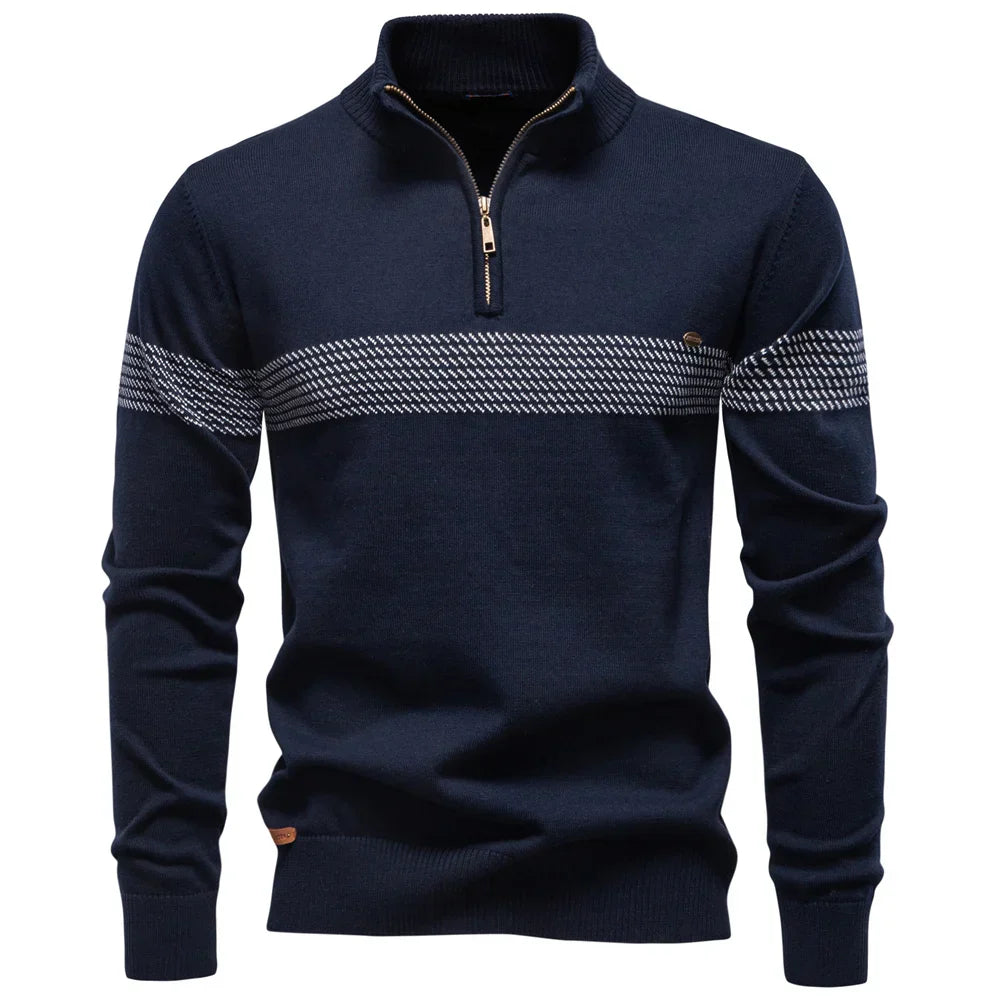 Maglione Uomo con Maniche Lunghe e Cerniera 1/4 | Stile Smart Casual