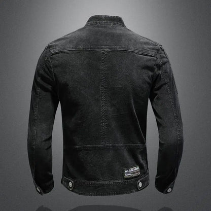Herren Slim Fit Jacke mit Stehkragen Multi Reißverschluss Details | Detail